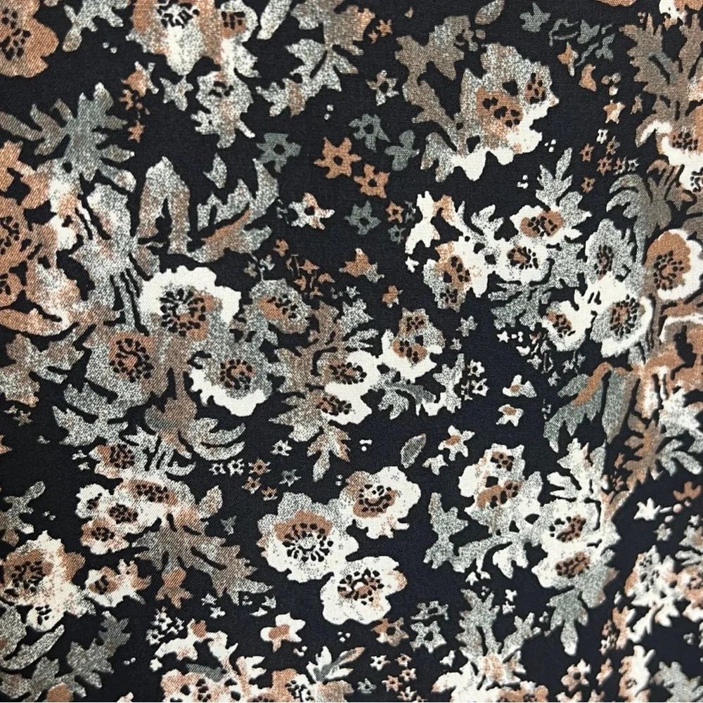 •MIA JOY• Long Sleeve Button Front High Low Midi Dress in‎ Black Floral Size S